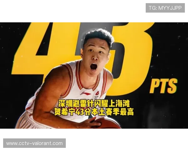 深圳队贺希宁对阵上海砍下43分，创个人职业生涯第二高分